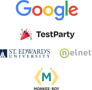 Google, TestParty, St. Edwards University, Monkee-Boy, WebAIM