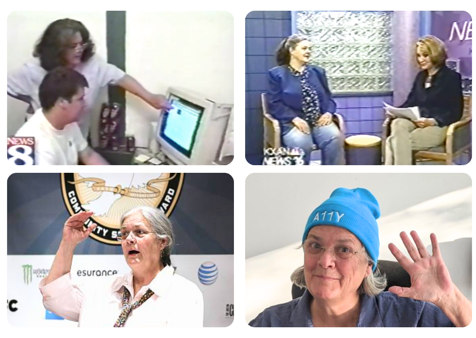 A collage of Sharron Rush through the years